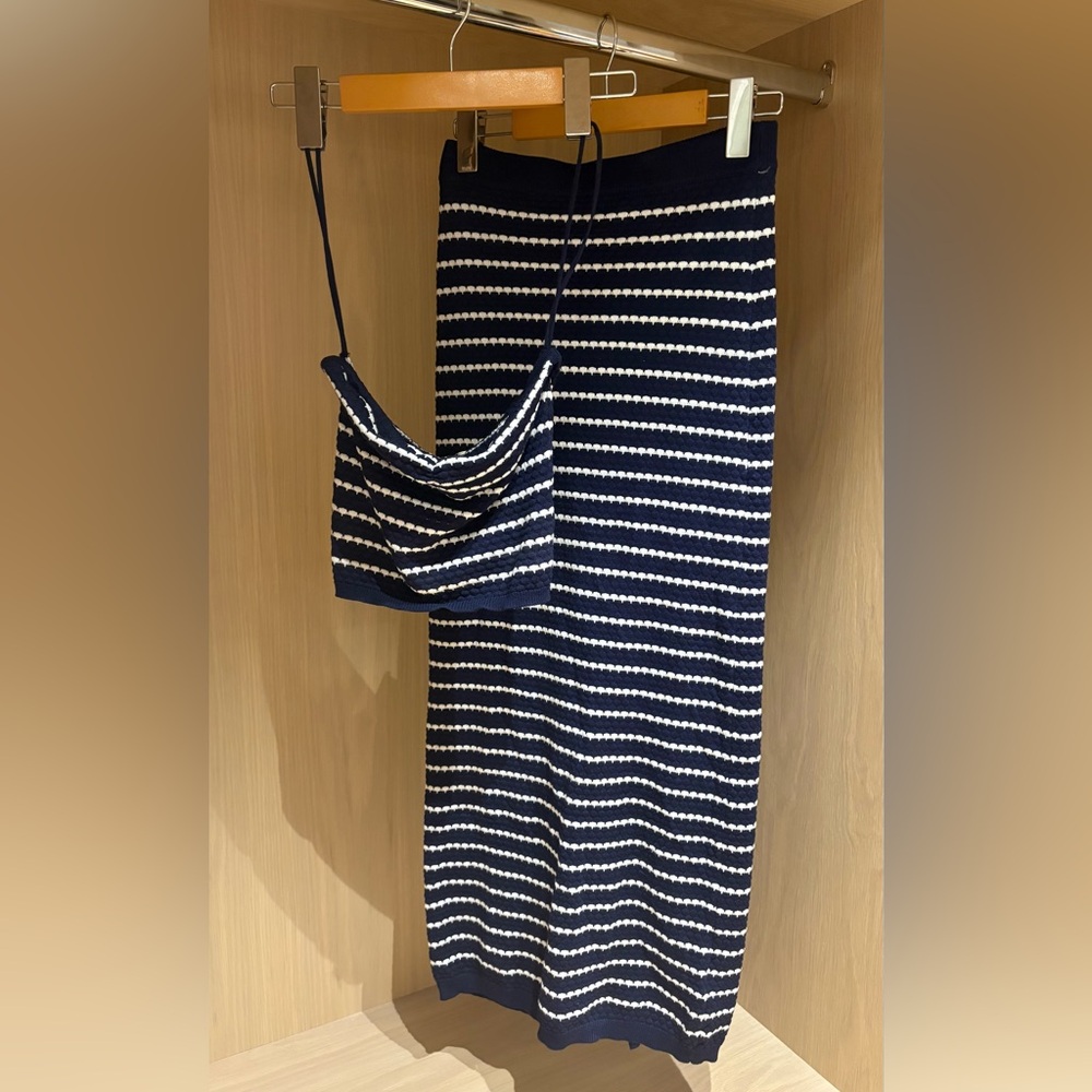 Striped Set - Maxi Skirt and Bandeau Top